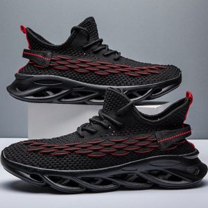 Men's Sneakers Casual Breathable Running Mesh Shoes-black